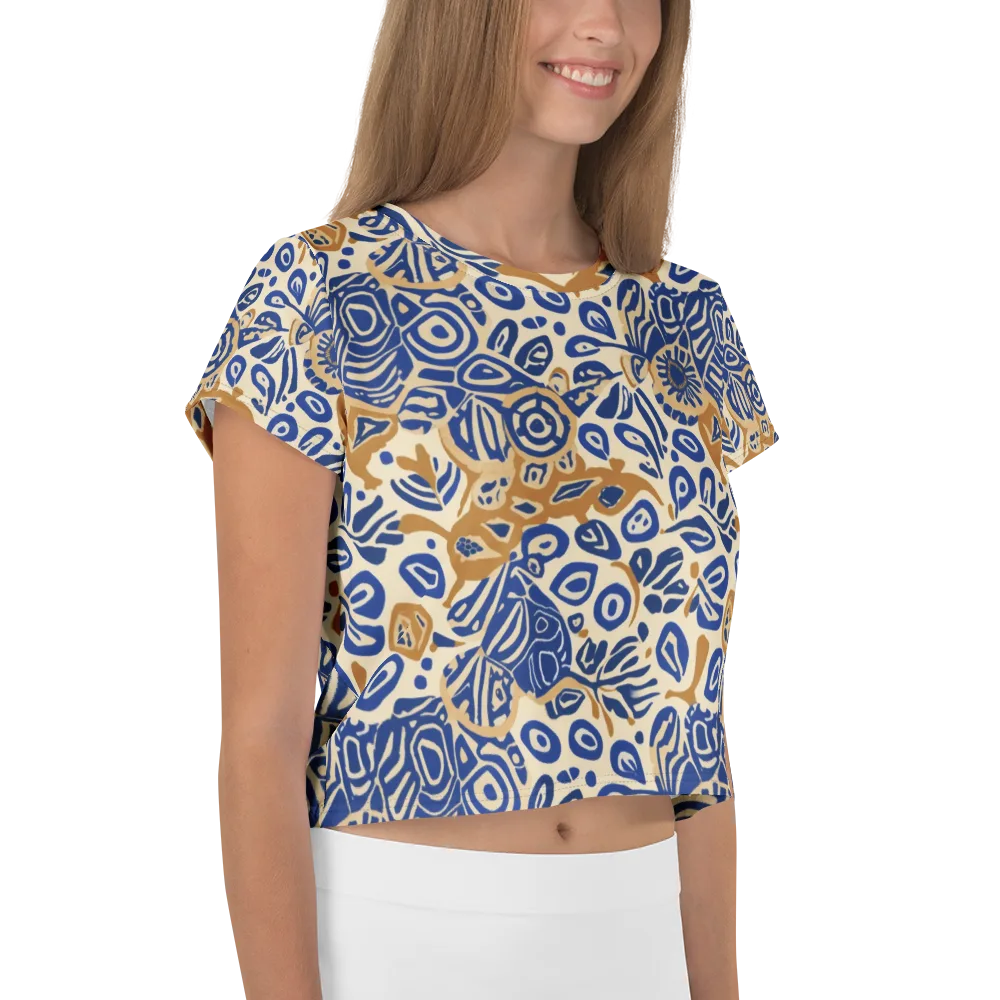Blue Garden Static on Crop Tee — Right