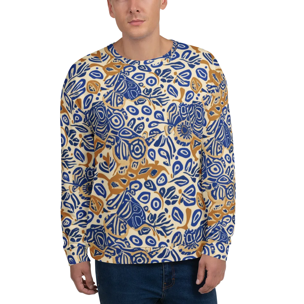 Blue Garden Static on Sweatshirt — Front