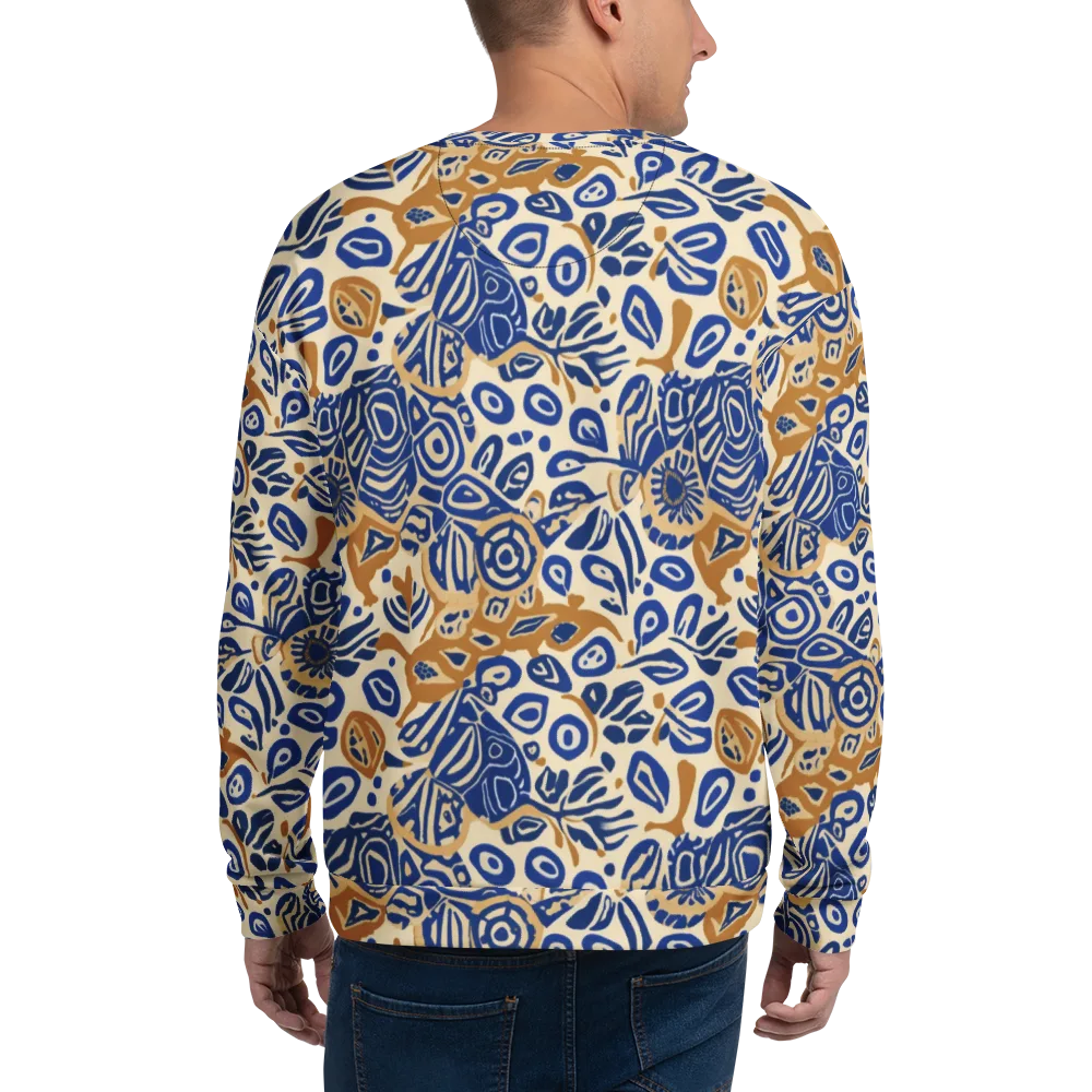 Blue Garden Static on Sweatshirt — Back