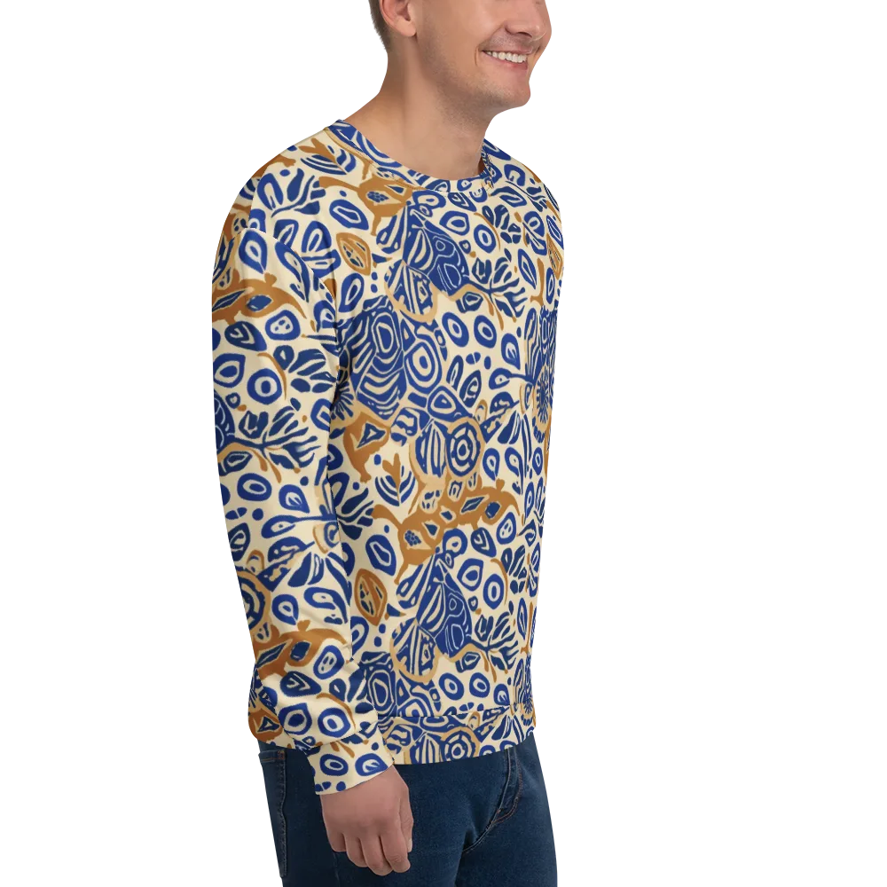 Blue Garden Static on Sweatshirt — Right Front