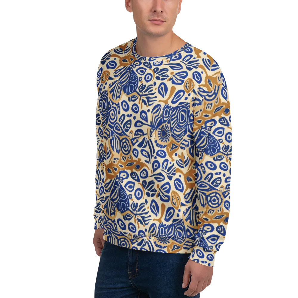 Blue Garden Static on Sweatshirt — Left Front