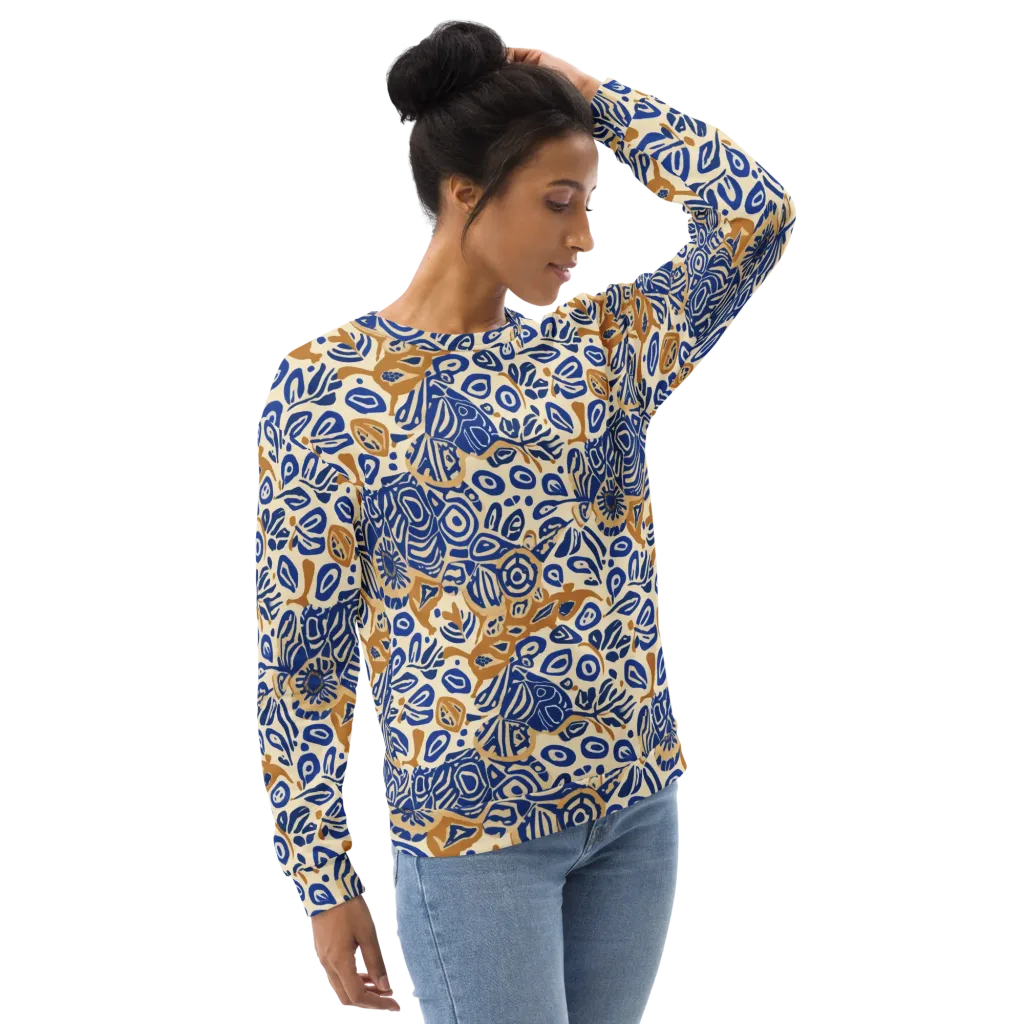 Blue Garden Static on Sweatshirt — Right Front
