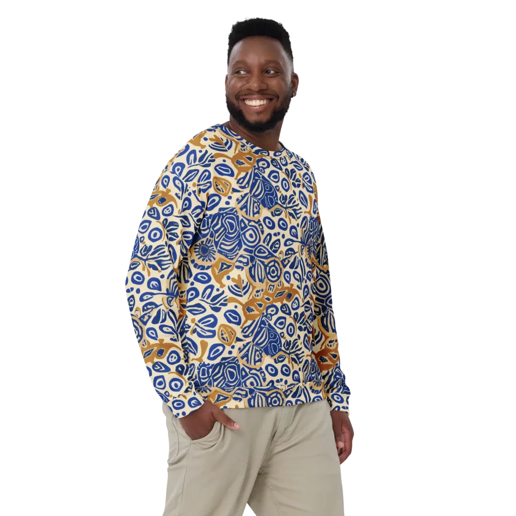 Blue Garden Static on Sweatshirt — Front