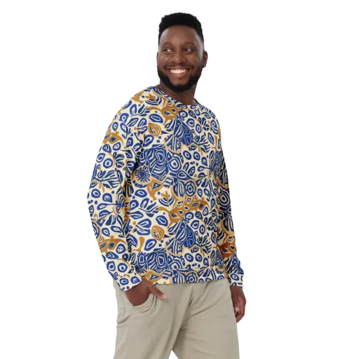 Blue Garden Static on a Sweatshirt