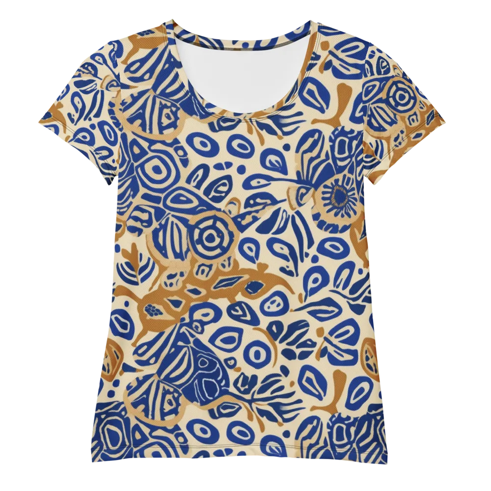 Blue Garden Static on Women's Athletic T-Shirt — Front