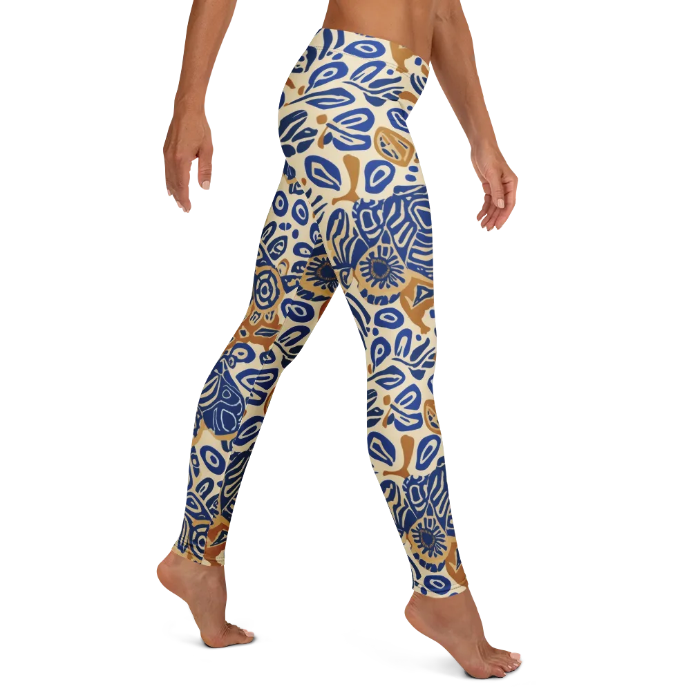 Blue Garden Static on Leggings — Right