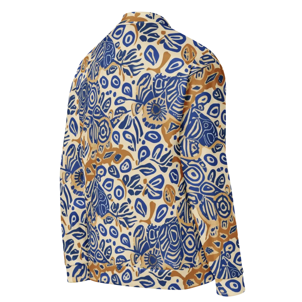 Blue Garden Static on Bomber Jacket — Right Back