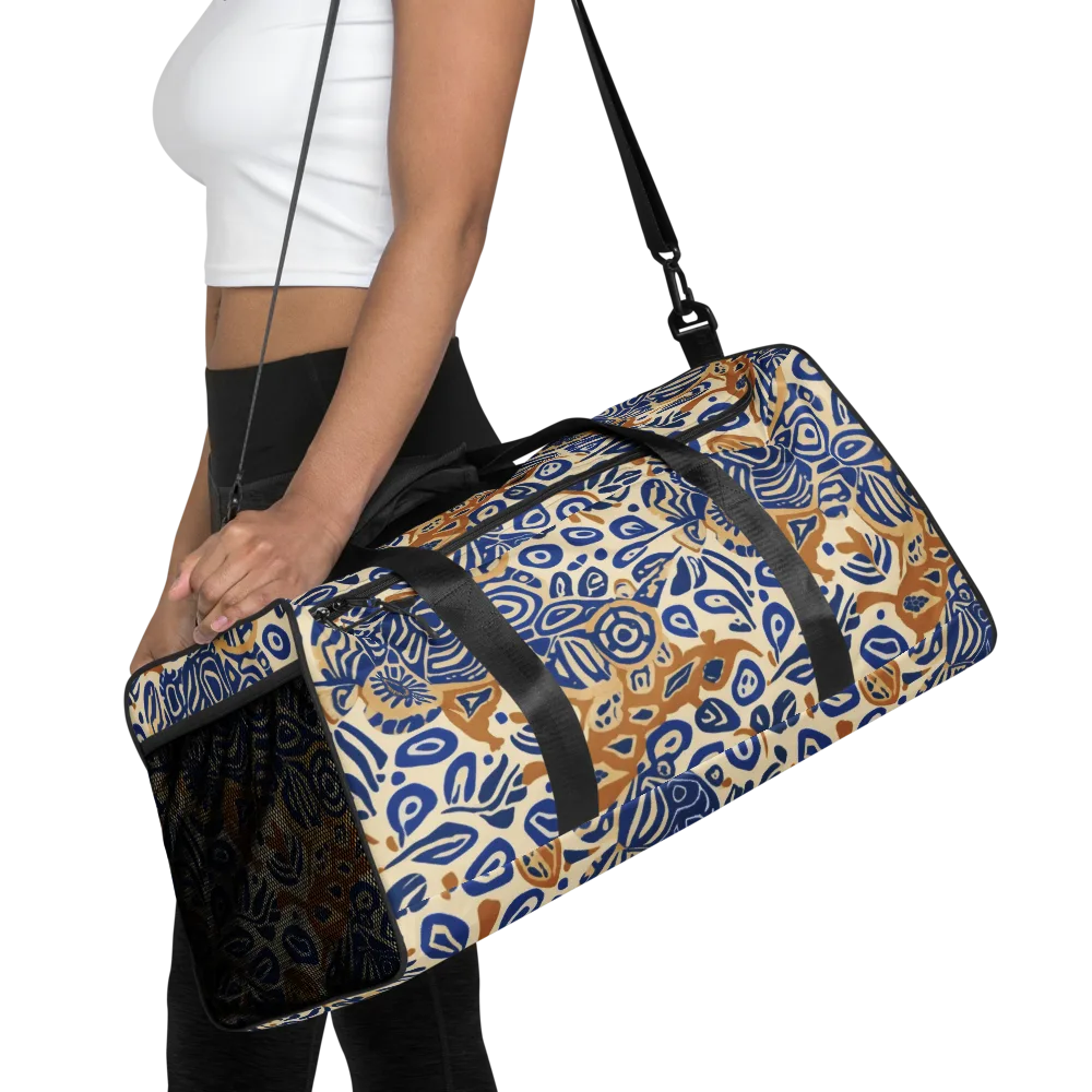 Blue Garden Static on Duffle Bag — Front