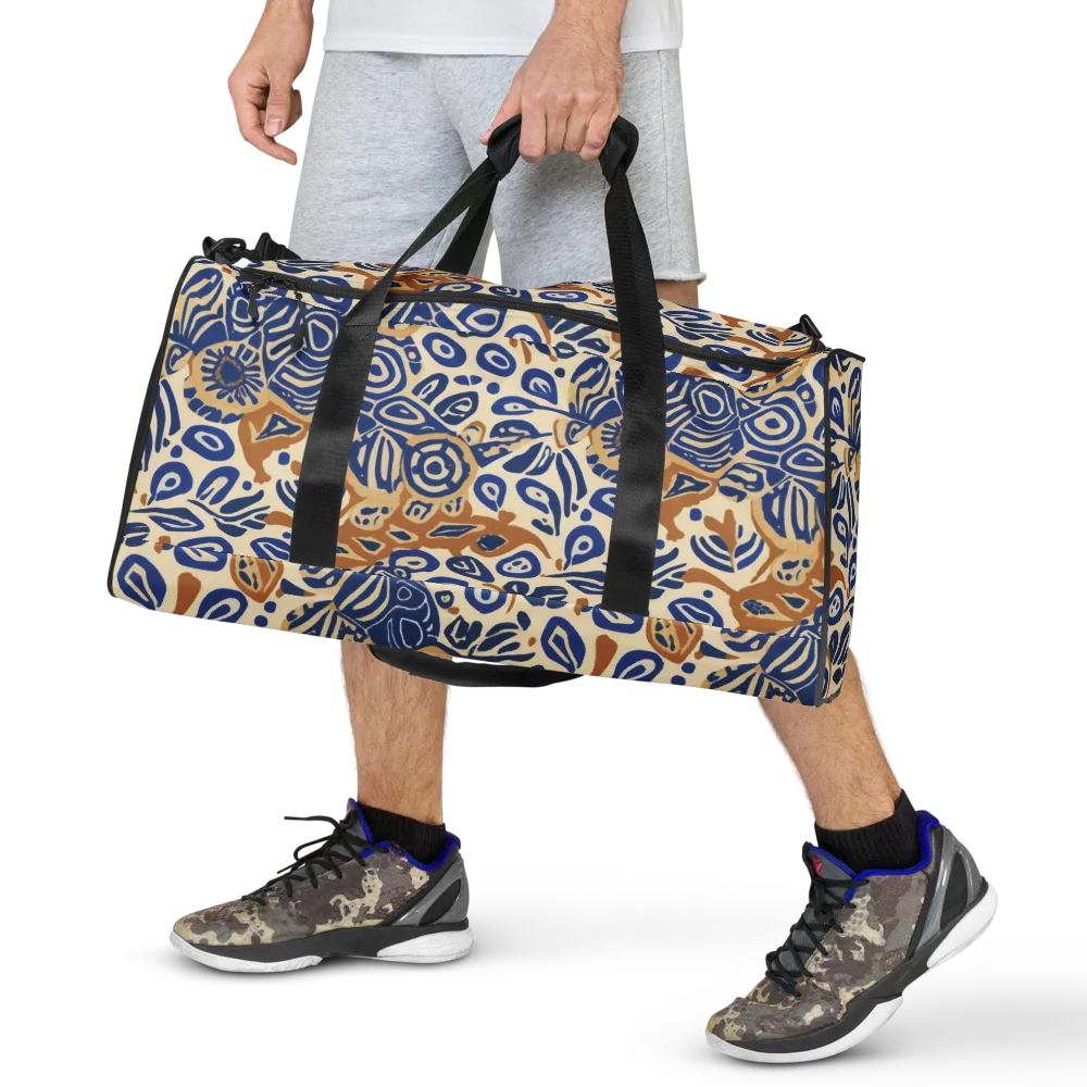 Blue Garden Static on Duffle Bag — Front