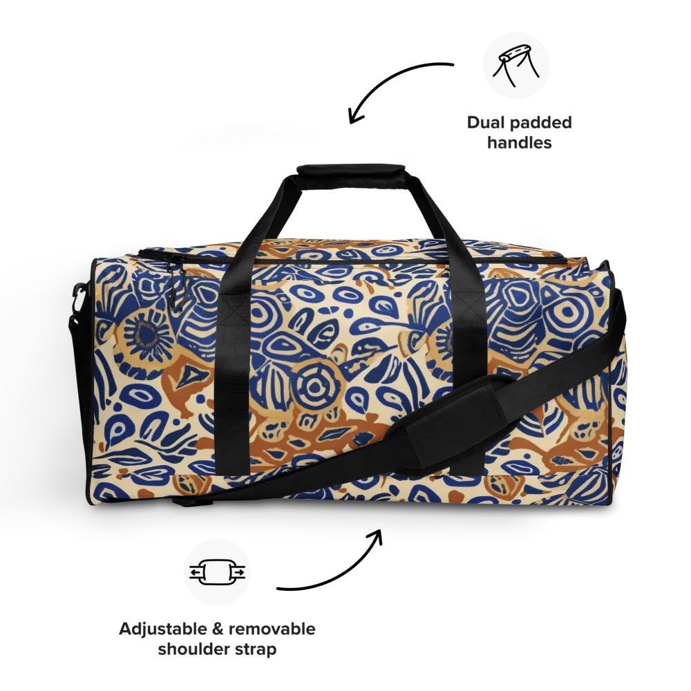 Blue Garden Static on Duffle Bag — Front