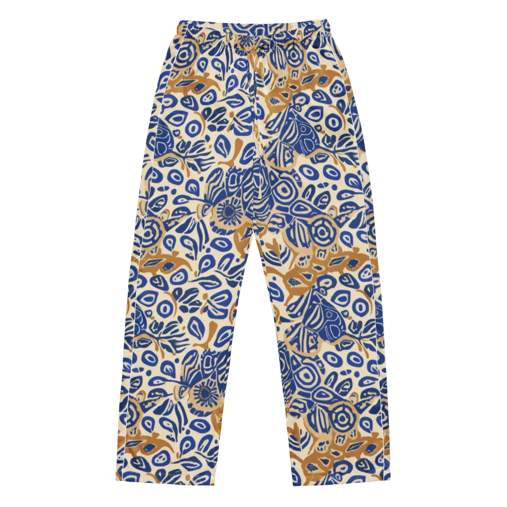 Blue Garden Static on Women's Pajama Pants — Front