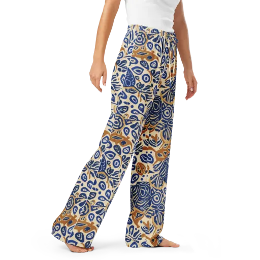 Blue Garden Static on a Women's Pajama Pants