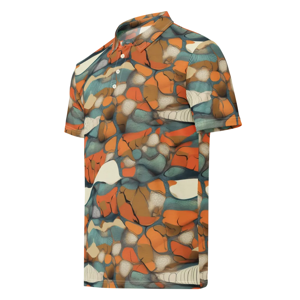 Tidal Cellwork on Men's Slim Fit Polo Shirt — Left Front