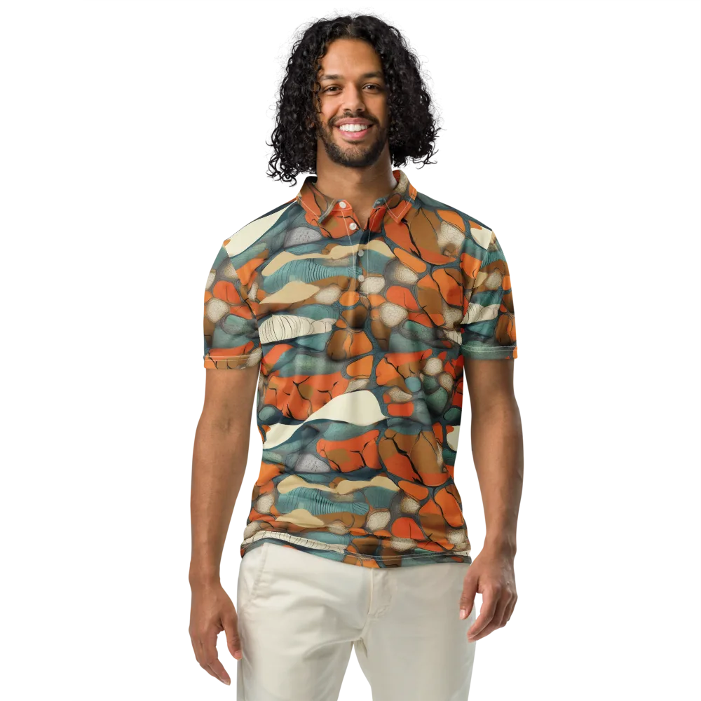 Tidal Cellwork on Men's Slim Fit Polo Shirt — Front