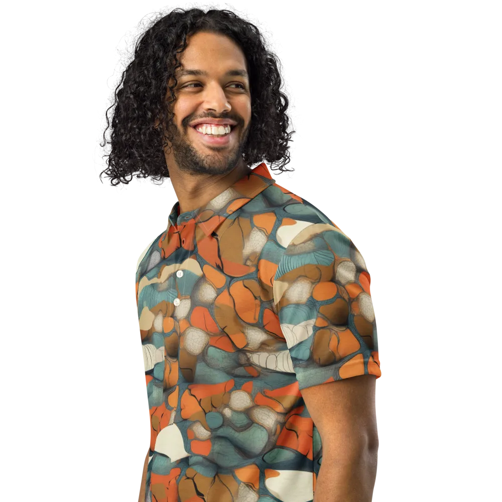 Tidal Cellwork on Men's Slim Fit Polo Shirt — Left Front
