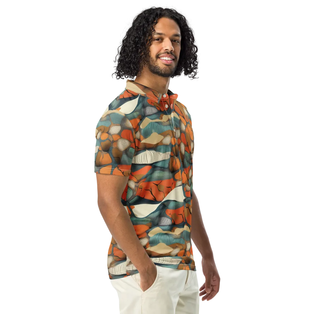 Tidal Cellwork on Men's Slim Fit Polo Shirt — Right Front