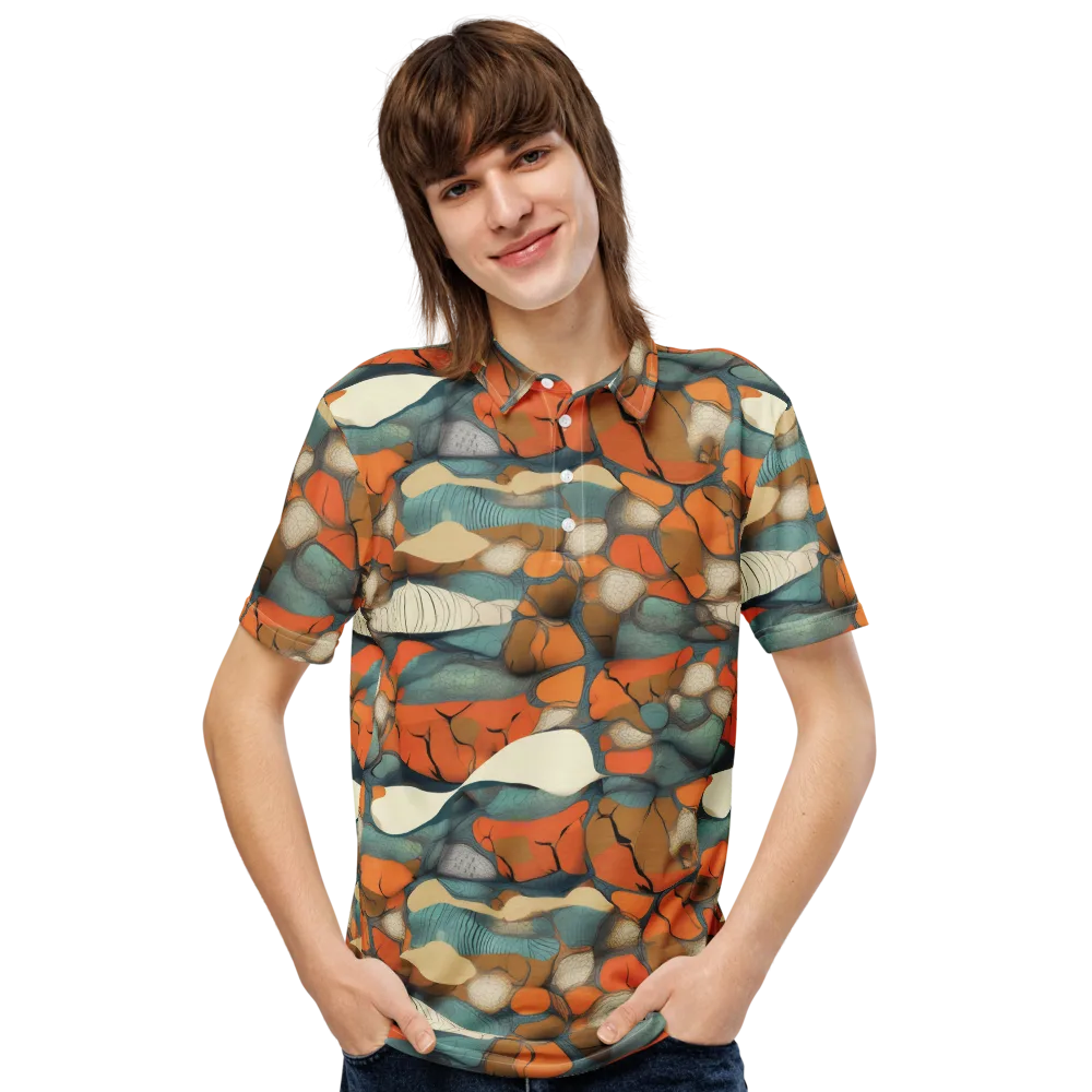Tidal Cellwork on Men's Slim Fit Polo Shirt — Front