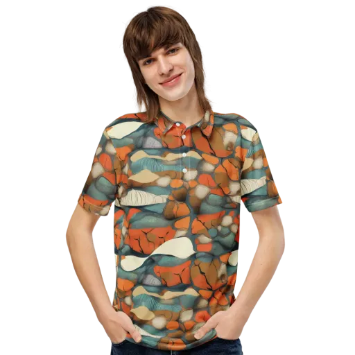 Tidal Cellwork on a Men's Slim Fit Polo Shirt