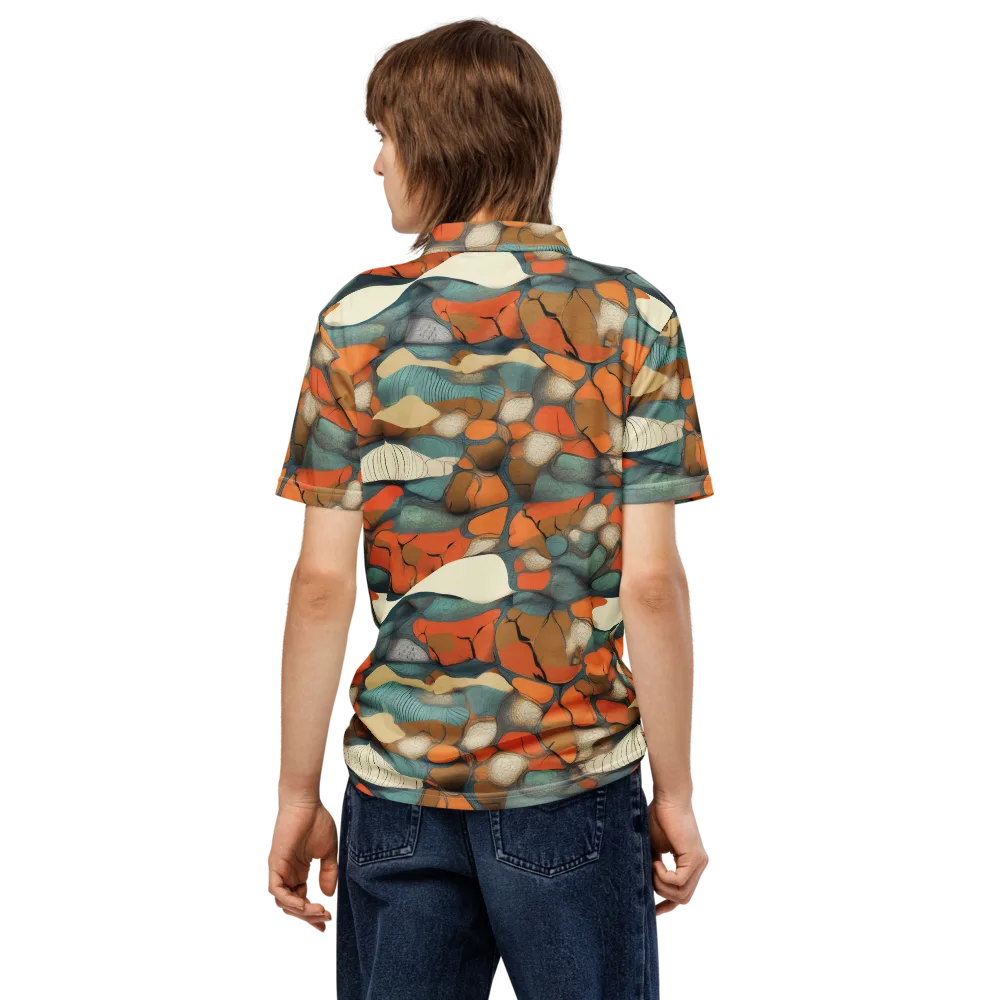 Tidal Cellwork on Men's Slim Fit Polo Shirt — Back