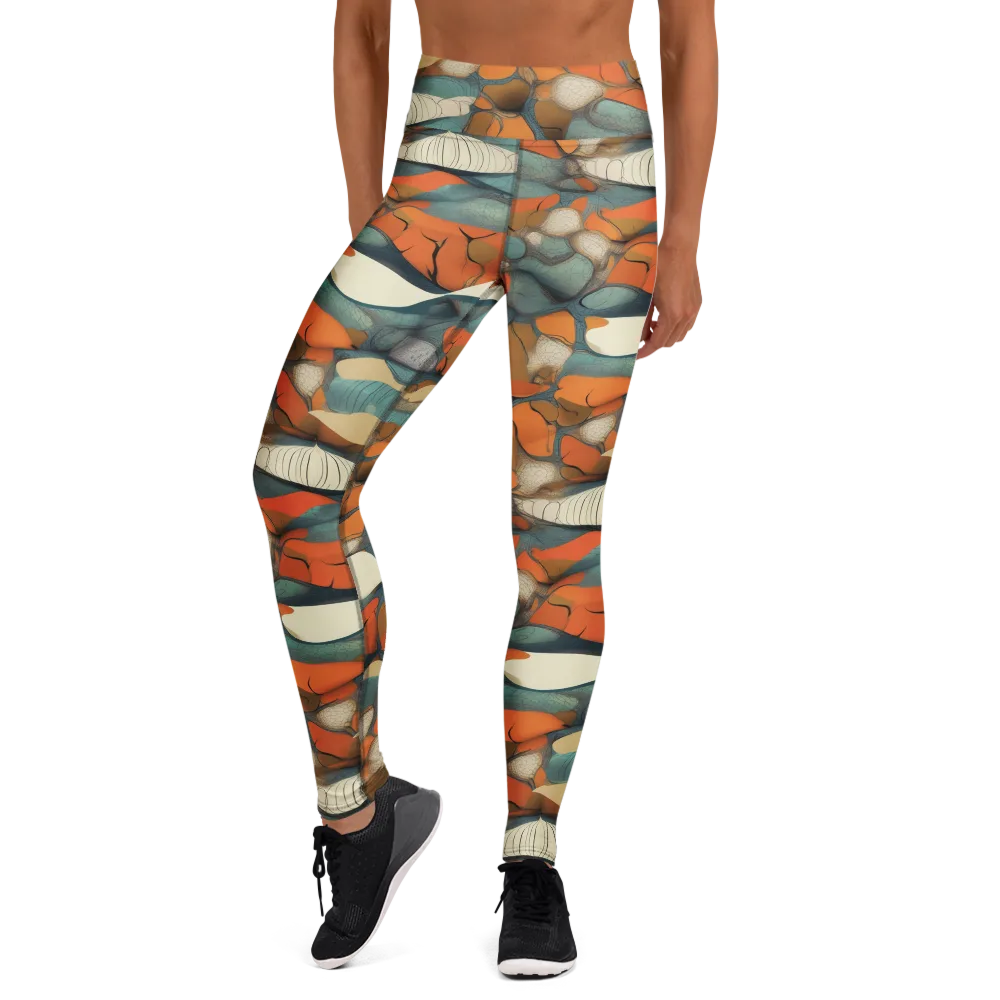 Tidal Cellwork on Yoga Leggings — Front