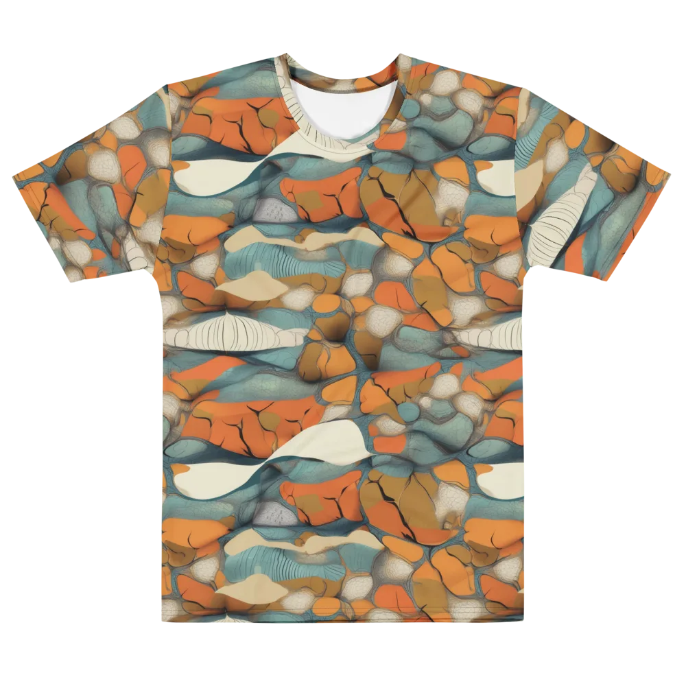 Tidal Cellwork on Men's Cotton Crew Neck T-Shirt — Front