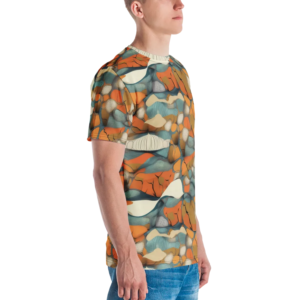 Tidal Cellwork on Men's Crew Neck T-Shirt — Right