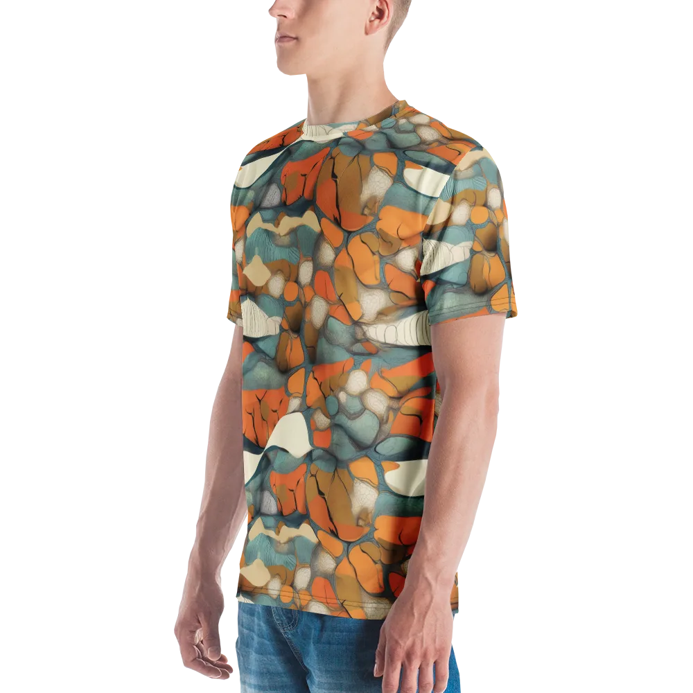 Tidal Cellwork on Men's Crew Neck T-Shirt — Left