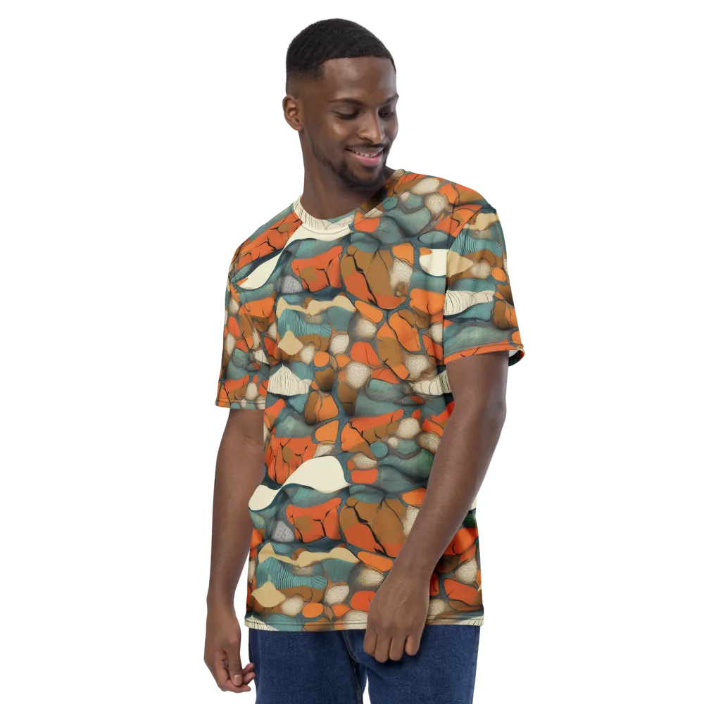 Tidal Cellwork on Men's Crew Neck T-Shirt — Left