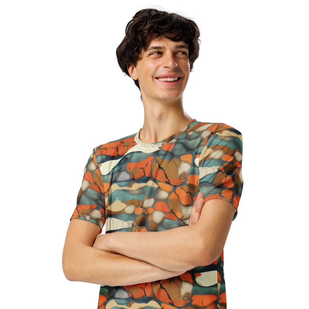 Tidal Cellwork on Men's Crew Neck T-Shirt — Left Front