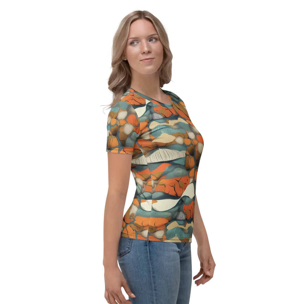 Tidal Cellwork on Women's Crew Neck T-Shirt — Right