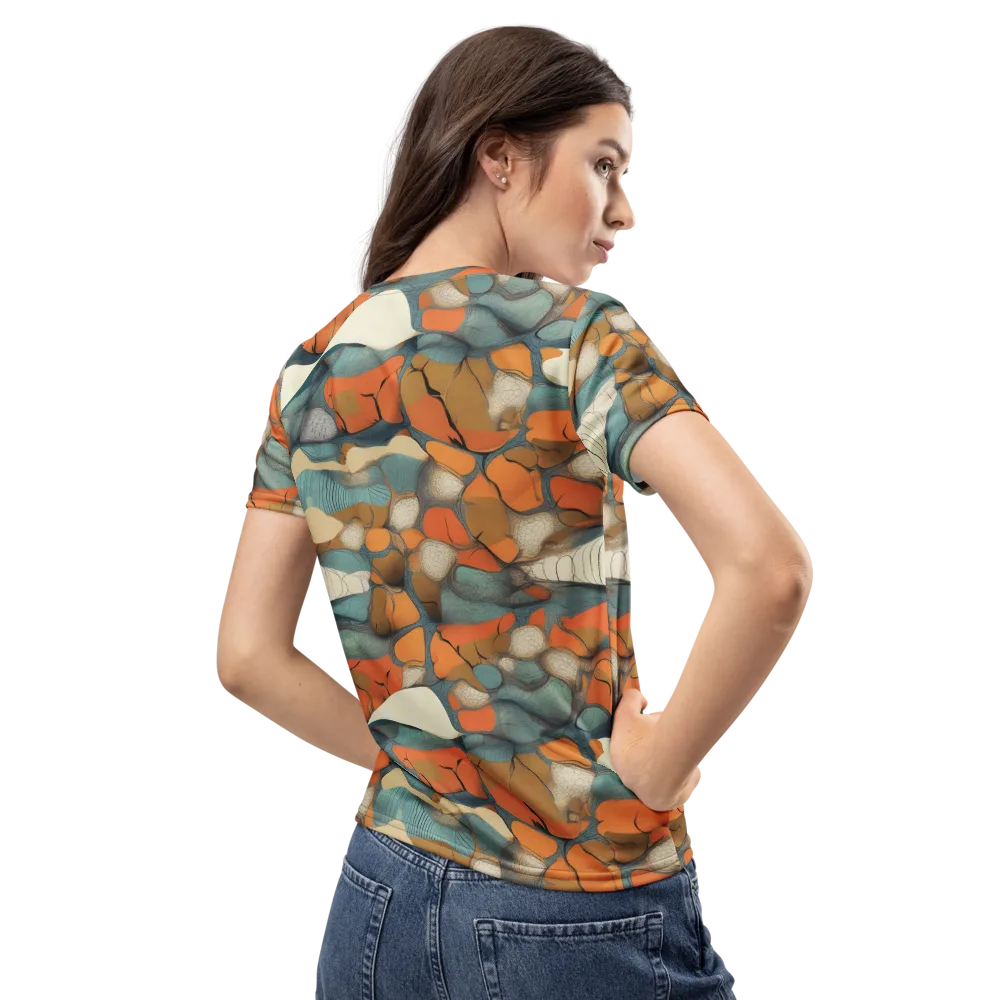 Tidal Cellwork on Women's Crew Neck T-Shirt — Back