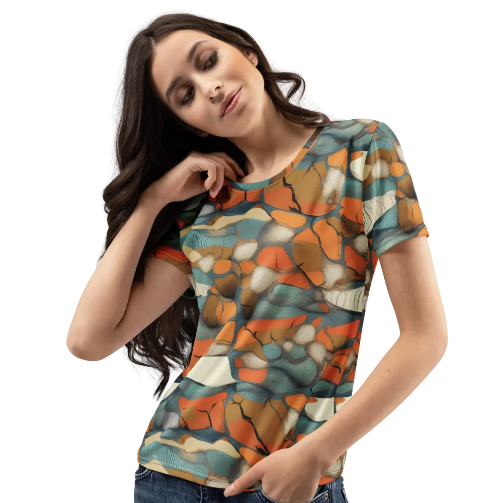 Tidal Cellwork on Women's Crew Neck T-Shirt — Left Front