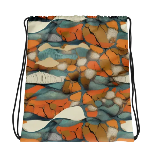 Tidal Cellwork on a Drawstring Bag
