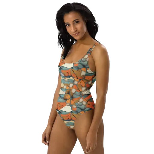 Tidal Cellwork on a One-Piece Swimsuit