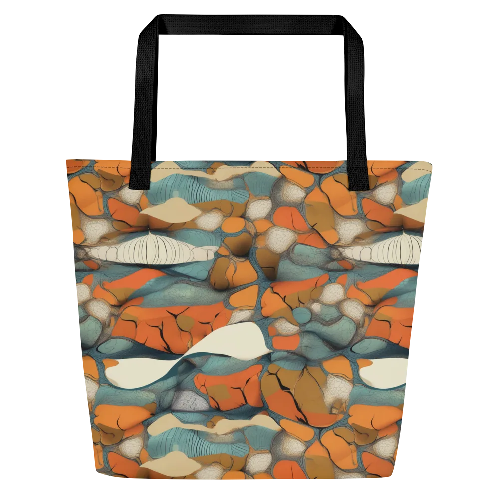 Tidal Cellwork on Large Tote Bag W/ Pocket — Front