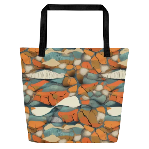 Tidal Cellwork on a Large Tote Bag W/ Pocket