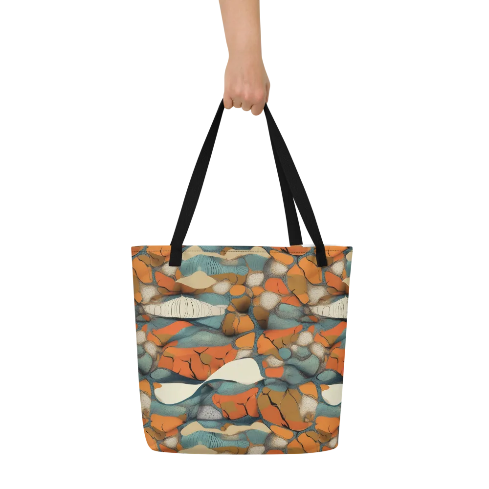 Tidal Cellwork on Large Tote Bag W/ Pocket — Front