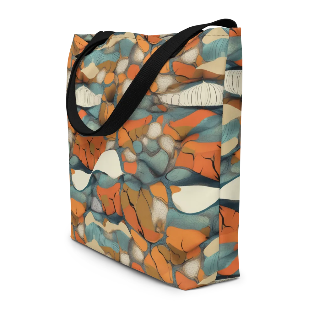 Tidal Cellwork on Large Tote Bag W/ Pocket — Front