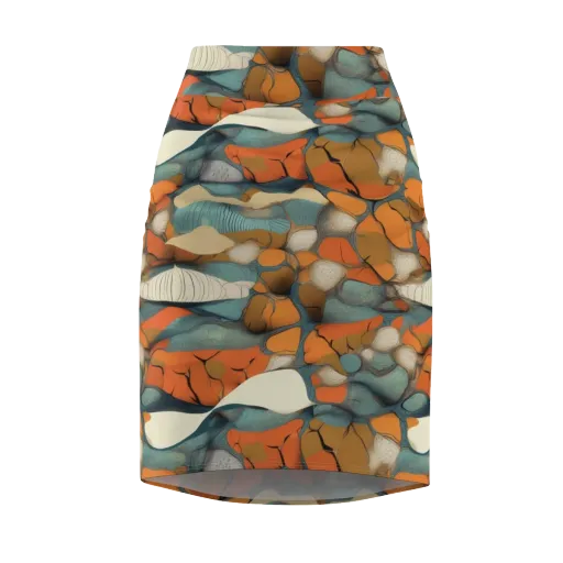 Tidal Cellwork on a Pencil Skirt