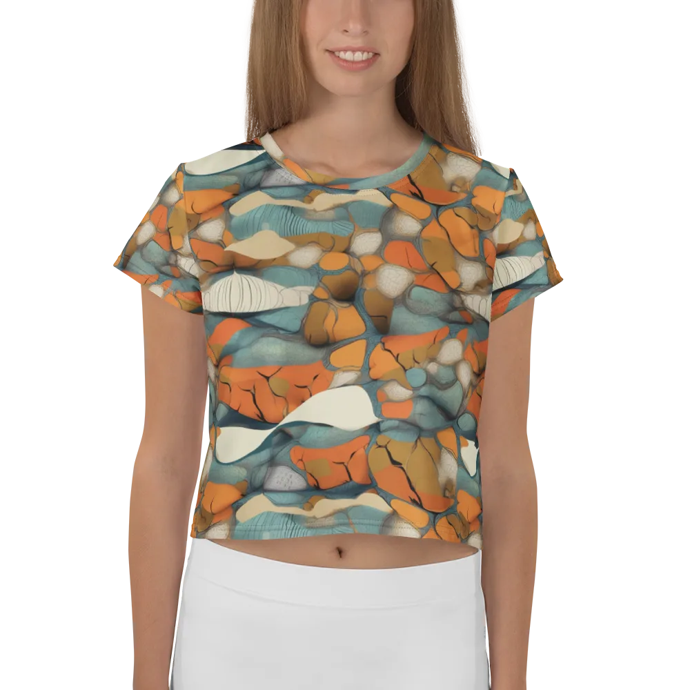 Tidal Cellwork on Crop Tee — Front