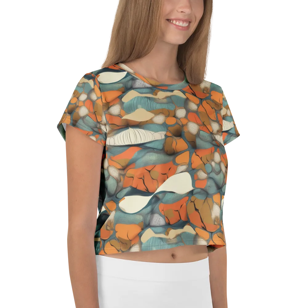 Tidal Cellwork on Crop Tee — Right