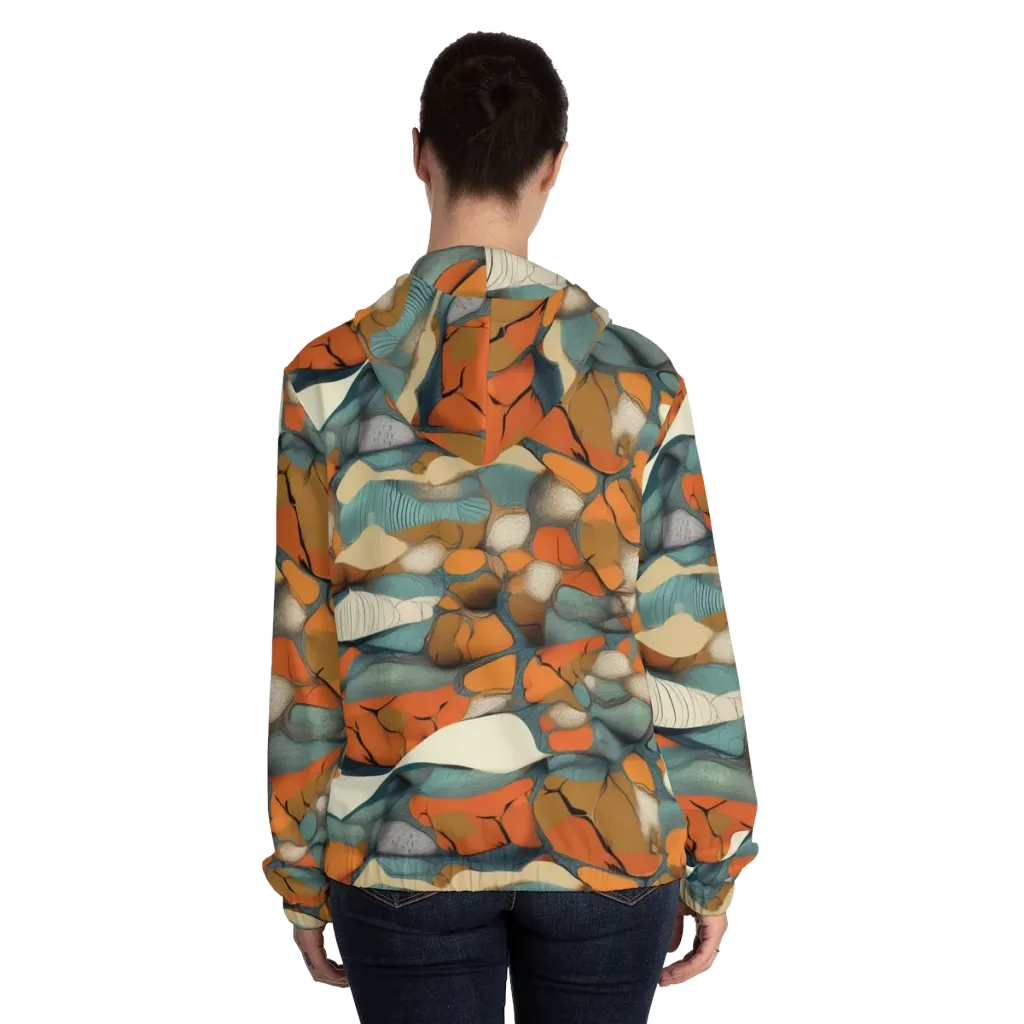 Tidal Cellwork on Women's Full-Zip Hoodie — Back On Person