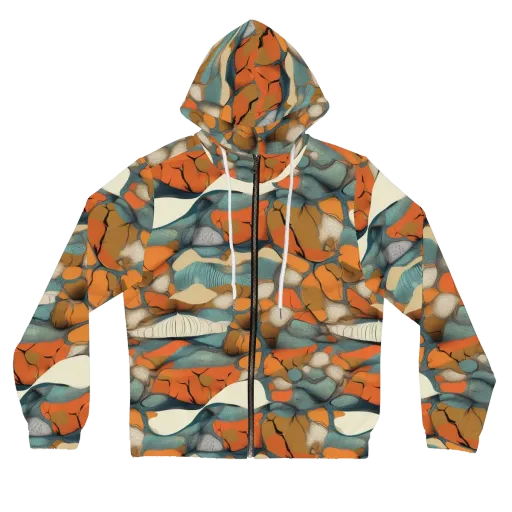 Tidal Cellwork on a Women's Full-Zip Hoodie