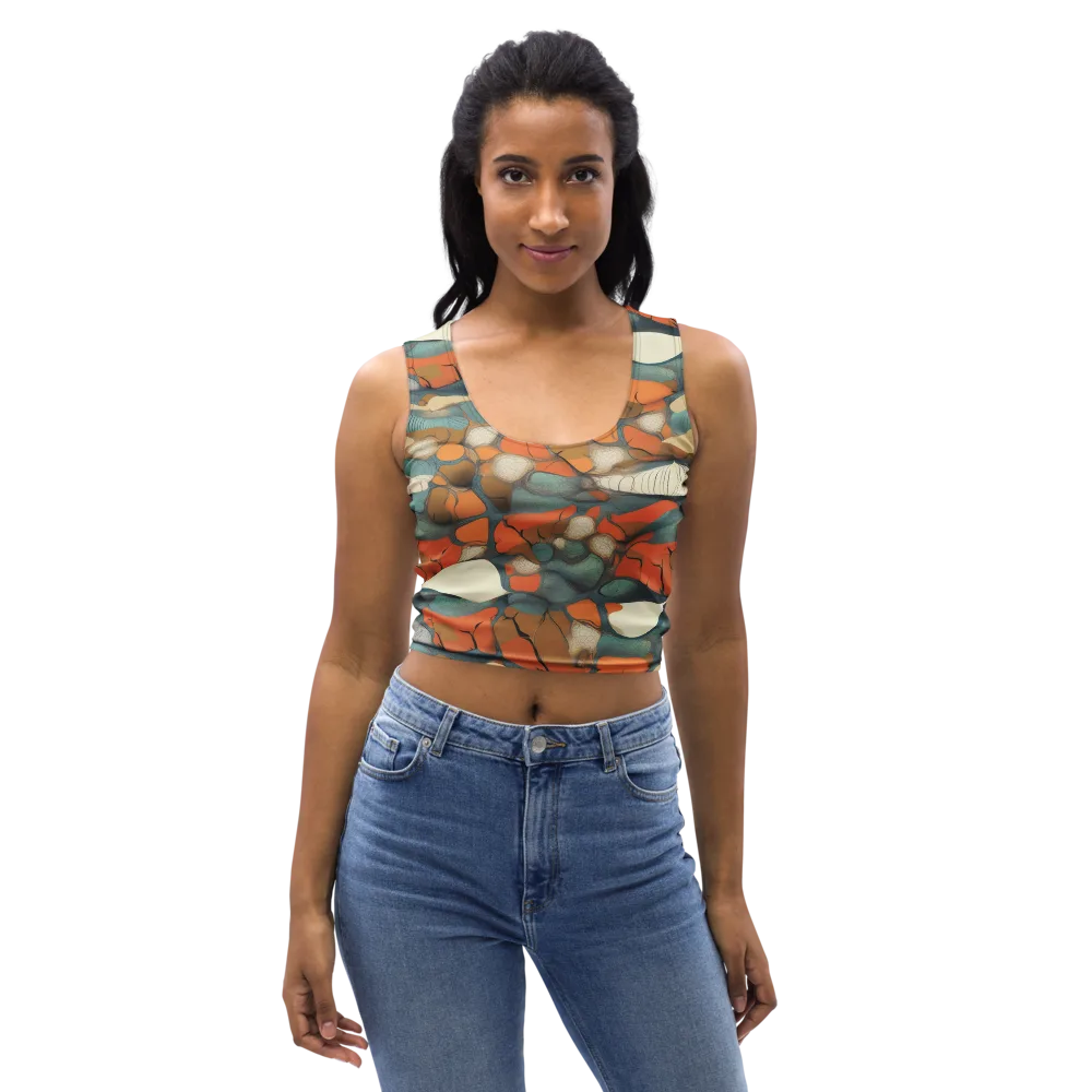 Tidal Cellwork on Crop Top — Front