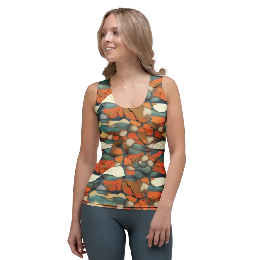 Tidal Cellwork on a Women's Tank Top