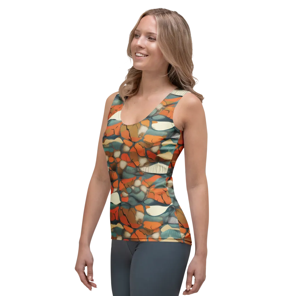 Tidal Cellwork on Women's Tank Top — Left Front