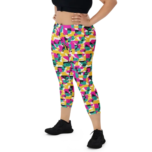 Parrot Parade on a Capri Leggings