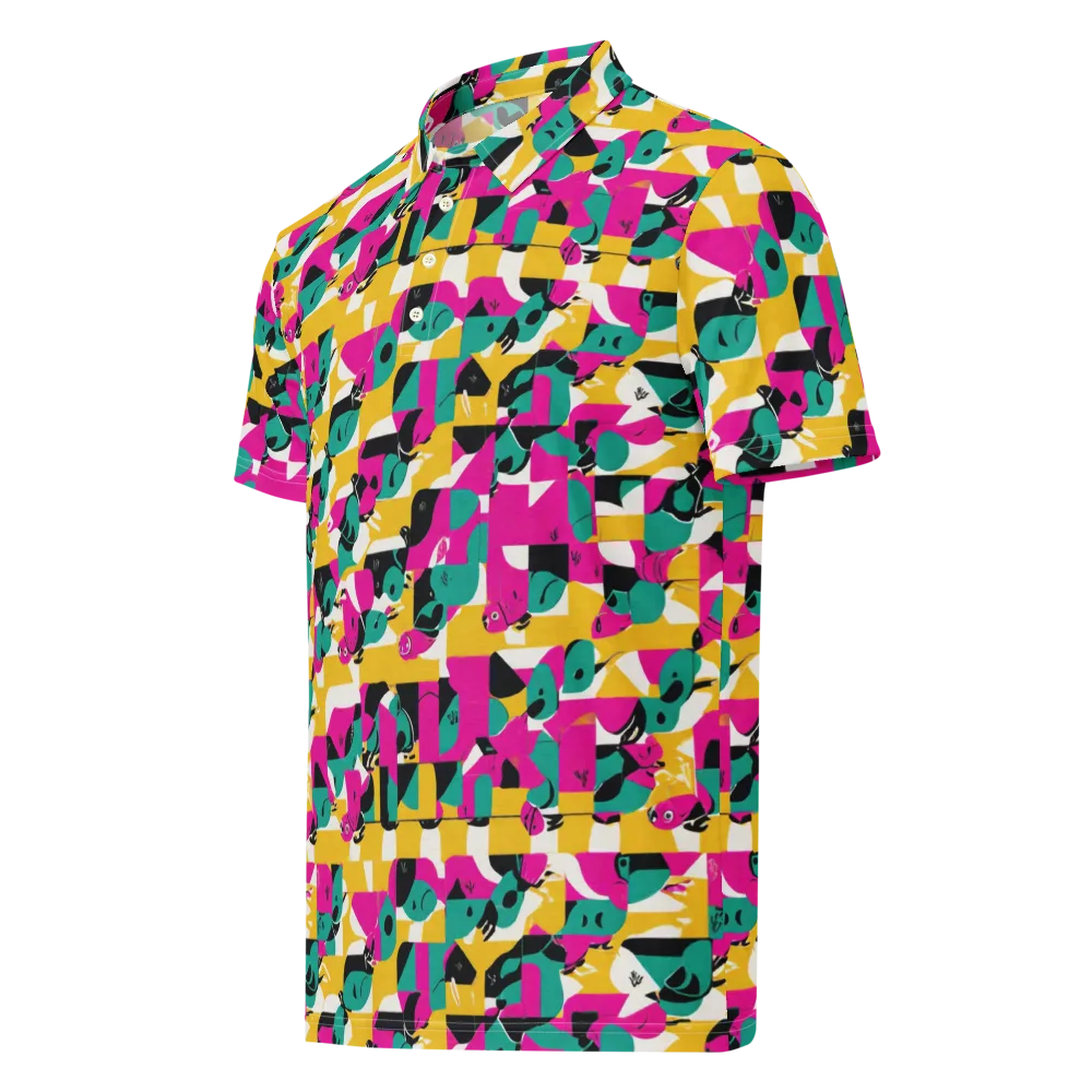 Parrot Parade on Men's Slim Fit Polo Shirt — Left Front