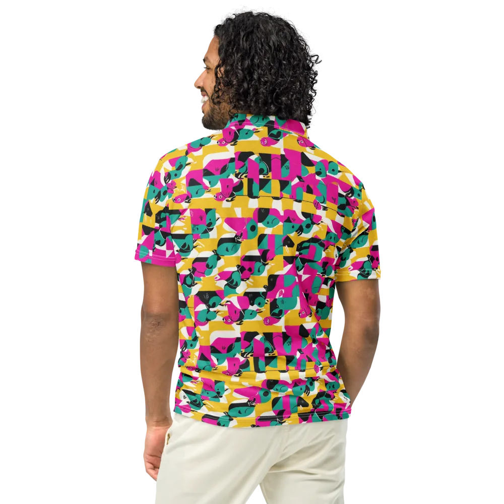 Parrot Parade on Men's Slim Fit Polo Shirt — Back
