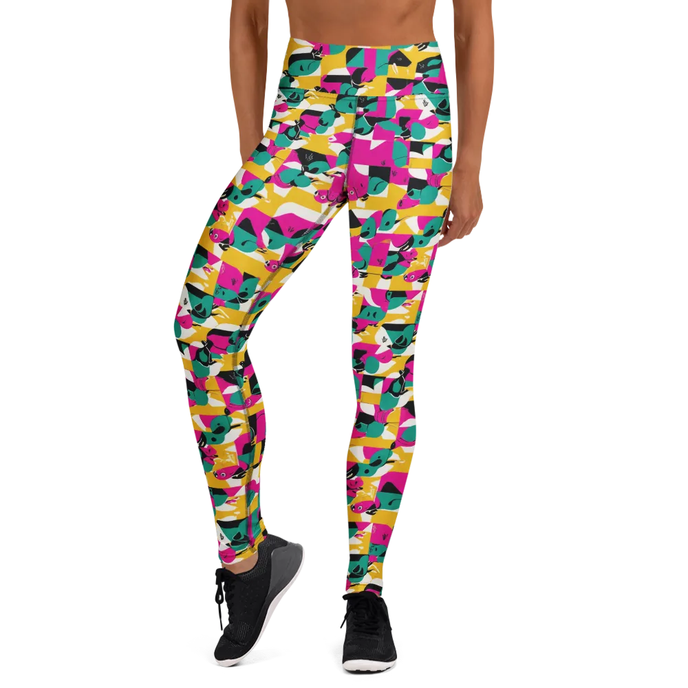 Parrot Parade on Yoga Leggings — Front